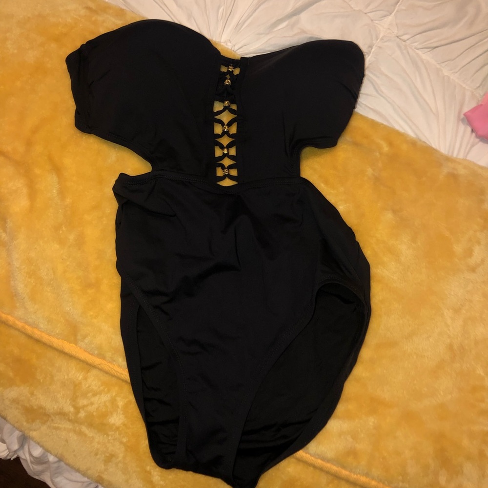 high waisted one piece swim suit!